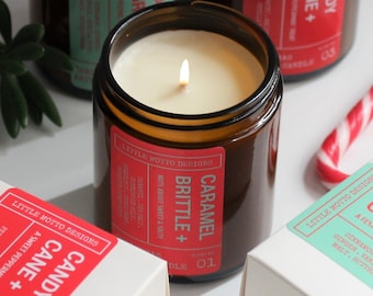 Christmas Soy Candle Jar | CARAMEL BRITTLE | Festive Fragrance | Kris Kringle | Xmas Present