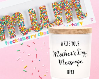 Personalised Mother's Day Candle | Design Your Own | Custom | Mum | Grandma | Mother | Grandmother | Nonna | Nanna | Gift | Chocolate