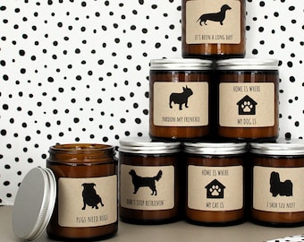 PET LOVER Candles | Dog | Cat | Fur Baby | Animal Lover | Birthday | Dog Dad | Dog Mum | Cat Lady | Dachshund | Bulldog | Pug | Shih tzu