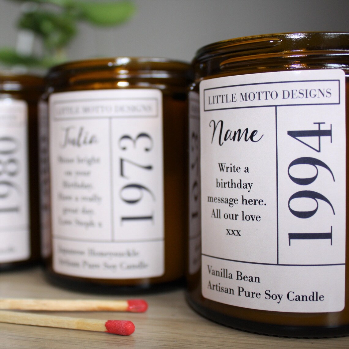 Personalised Birthday Soy Candle Year You Were Born Custom Etsy