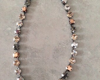 8mm Nuetral Swarovski Crystal necklace