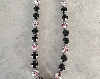 Black and crystal swarovski crystal necklace