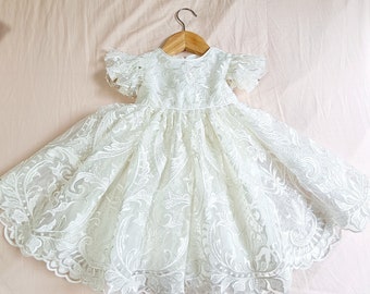 20 Cash back Flower girl dress| Ready to ship baby dress | Christening dress | Baptism dress | Girls Christening, luxury baby dress/ bonnet