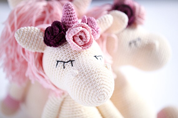 Stuffed Unicorn Toy, Crochet Unicorn, Sleepy Unicorn, Unicorn Lover Gift, Sleepy Unicorn Amigurumi