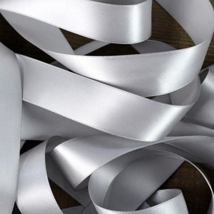 Satin Polyester Ribbon [100 Yards/91 meters] Silver