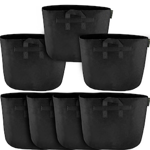 Heavy Duty Grow Bags 7 Pack 15 Gallon for Vegetables Herbs Plants Flowers by FiveSeasonStuff Floral