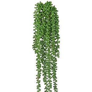 FiveSeasonStuff Artificial Faux String of Pearls Succulent Hanging Plants Decor (4 Stems)