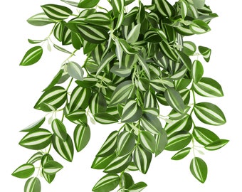 FiveSeasonStuff Real Touch Artificial Hanging Foliage Plant Tradescantia Wandering Dude House Plant 2 Stems