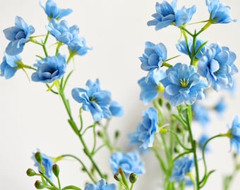 Light Blue Delphinium Real Touch Artificial Flowers, 24.8” 6 Stems FiveSeasonStuff Floral