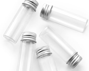 FiveSeasonStuff 15ml 53pcs Multi-Purpose Mini Glass Bottles with Aluminum Twist Cap