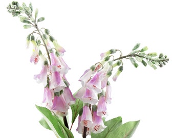 FiveSeasonStuff Artificial Flowers Foxgloves (Subtle Pink) Silk Plants Flowers Bouquet Wedding Décor 29.1 inches (2 Stems)