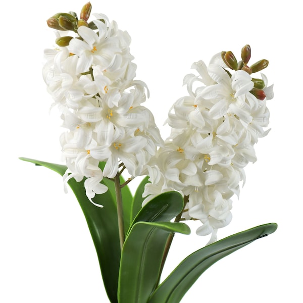 Real Touch Hyacinth (White) Artificial Flowers ‘Petals Feel and Look like Fresh Hyacinth' Wedding, Home Decor, Arrangment 2 Stems