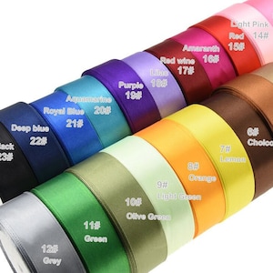 Fitas para Artesanato | Fita de cetim colorida para casamento, floral, aniversário, laços, festas, artes e ofícios | 1 rolo