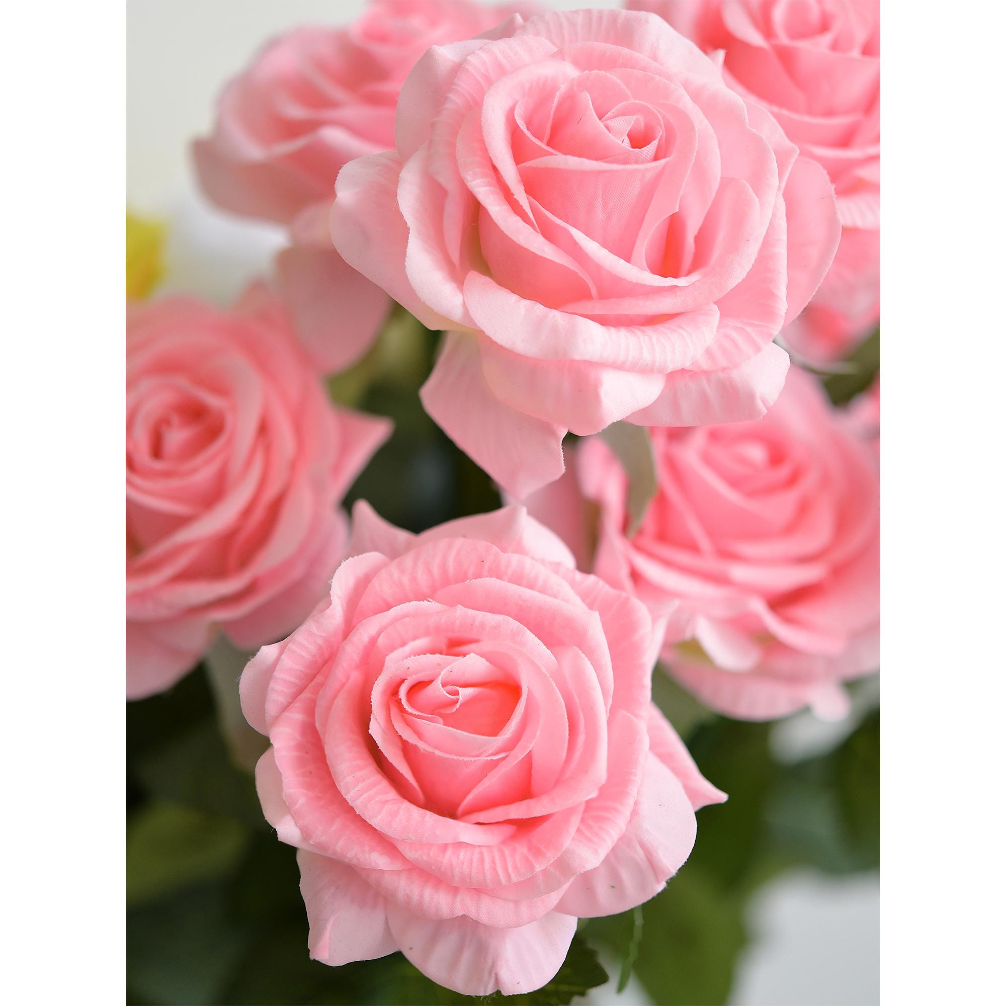 Blush Pink Artificial Rose Bouquet: Faux Silk Flower Stems - Etsy