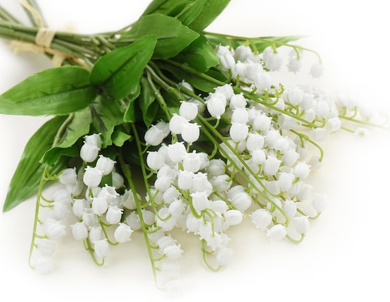 Künstlicher Maiglöckchenstrauß, weißes Blumendekor (18 Stiele)