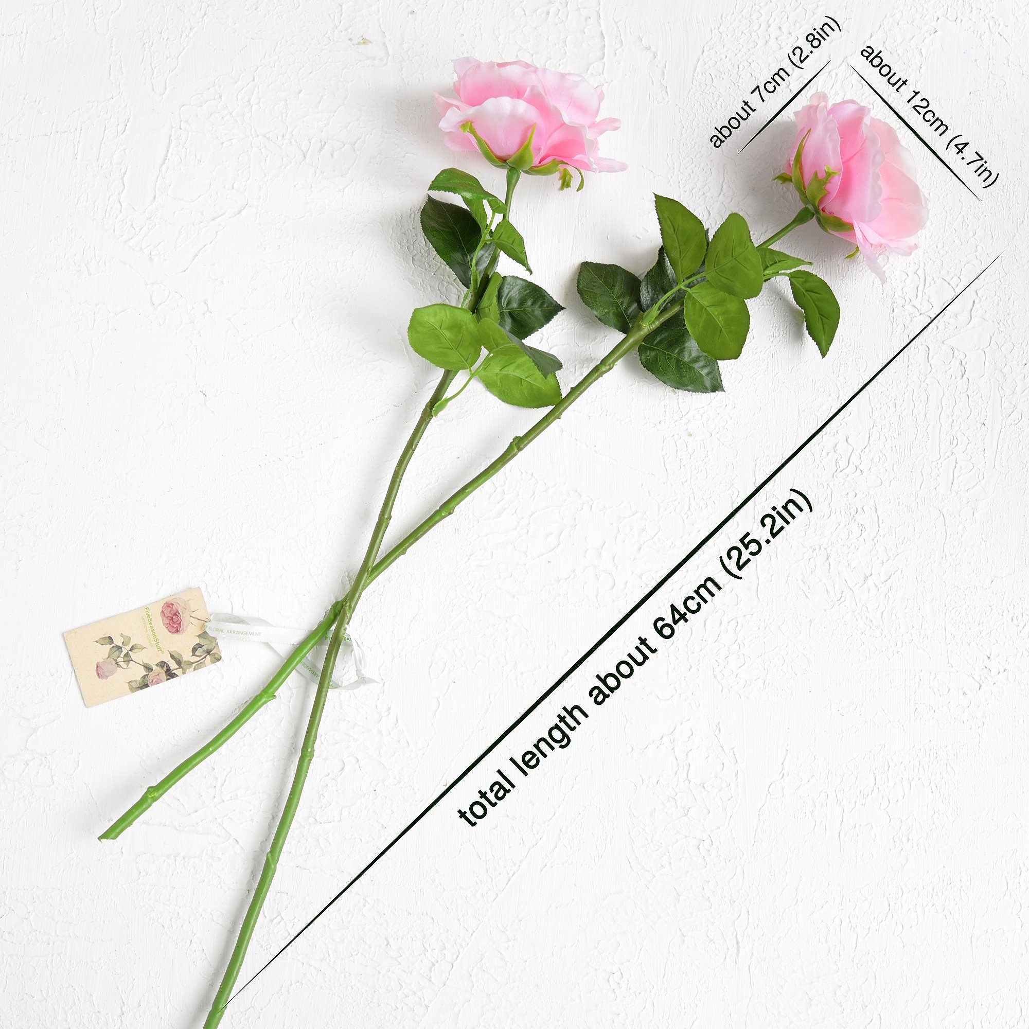 Powder Pink Real Touch Garden Roses Large Blooms 2 Long Stems - Etsy