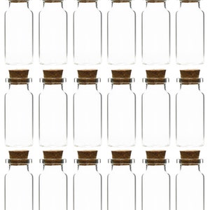 FiveSeasonStuff 10ml (77Pcs) Mini Transparent Glass Bottles/Vials/Jars with Corks for Wedding Favors, Scents, Oils, Jewelry, Message