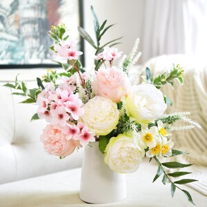 Lifelike Blush Pink Silk Cherry Blossom Stems, 1.3 ft image 5