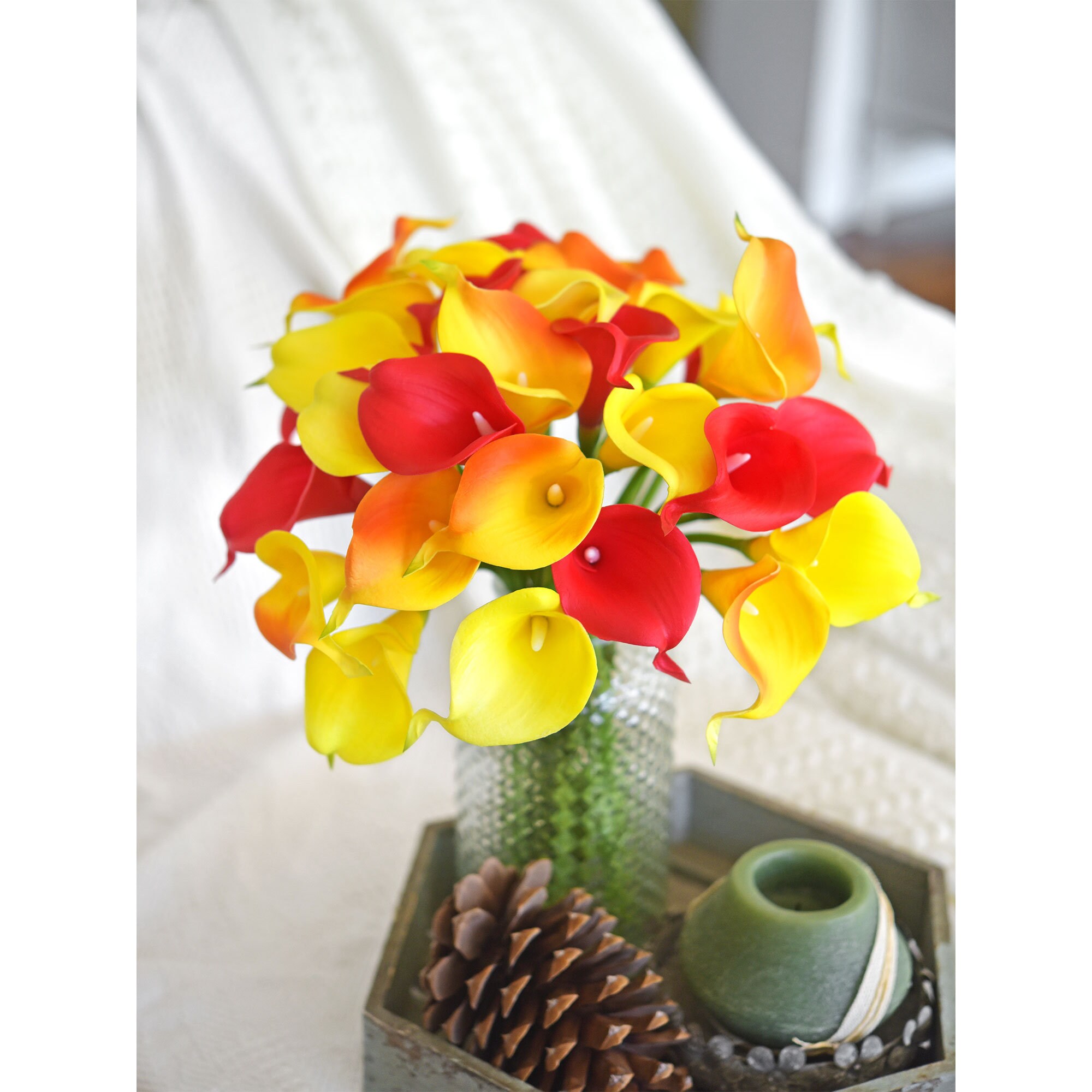20 Pezzi di Calla Lily Artificiali in Lattice Fiori Artificiali Bouquet da Sposa Matrimonio per Decorazioni Domestiche di Nozze (Bianco) | Leroy Merlin