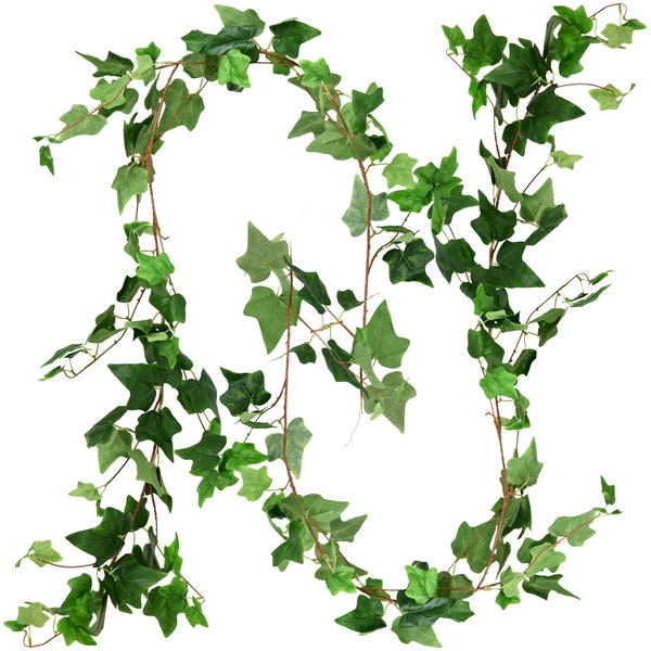 FiveSeasonStuff 2 Pcs Ivy Garland Artificial Silk Leaf Vine (5.7ft) Hanging Garland for Wall Decoration, Wedding, Wreaths