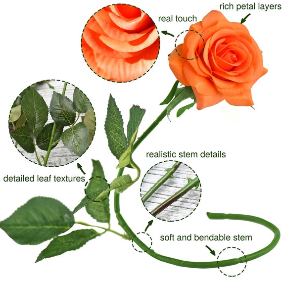 200 Pcs Bulk Rose Leaves Artificial Greenery Fake Rose Flower Leaves for  DIY