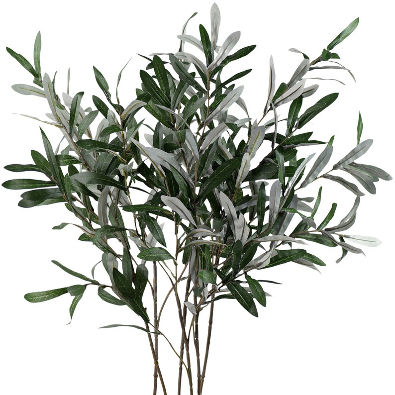 Lifelike Premium Olive Stems: Quality 30-inch Artificial Greenery for Floral Arrangements and Stylish Decor 6 Stems FiveSeasonStuff Floral image 1