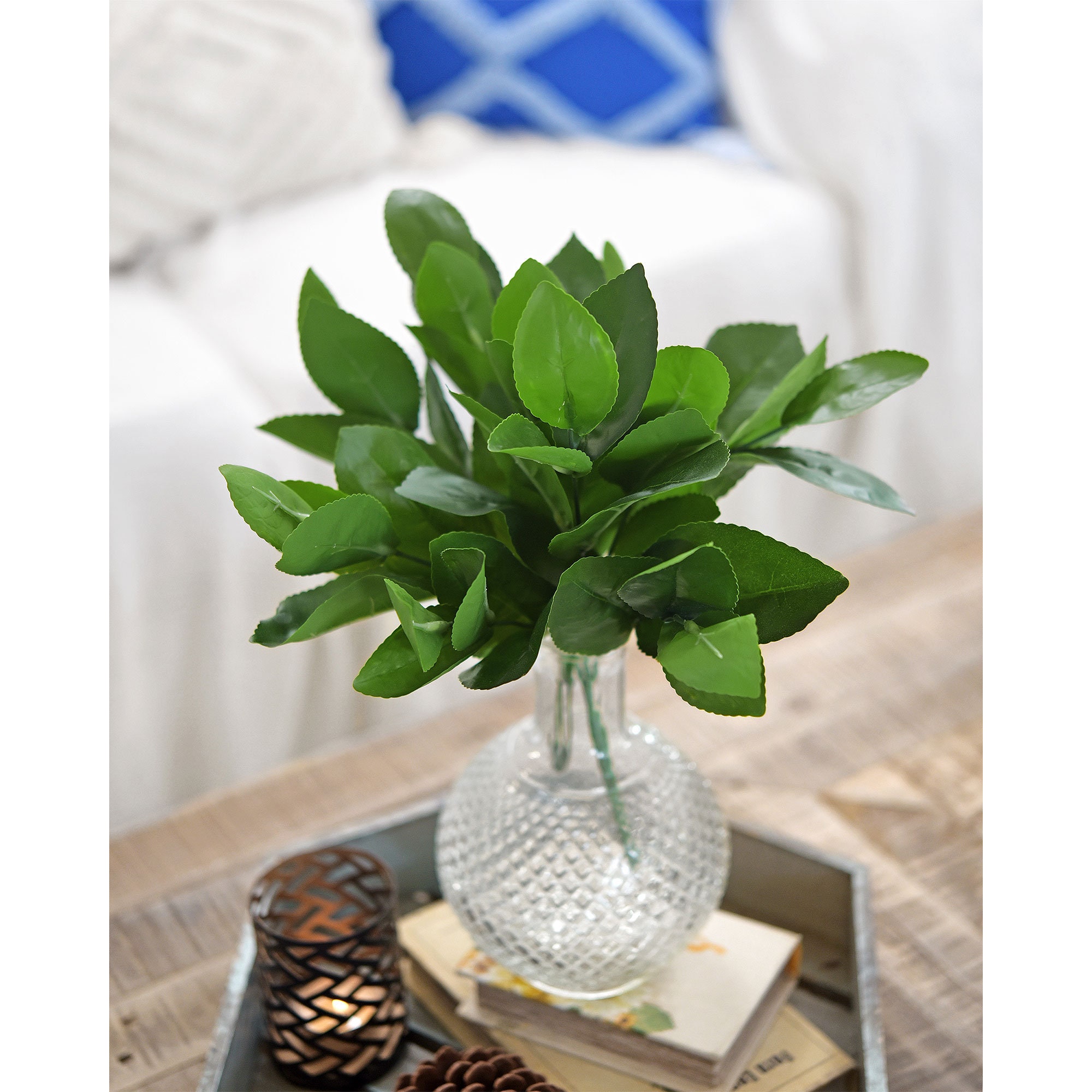 2 Branches of Artificial Lemon Leaves Etsy