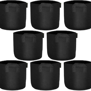Heavy Duty Grow Bags 8 Pack 10 Gallon for Vegetables Herbs Plants Flowers by FiveSeasonStuff Floral