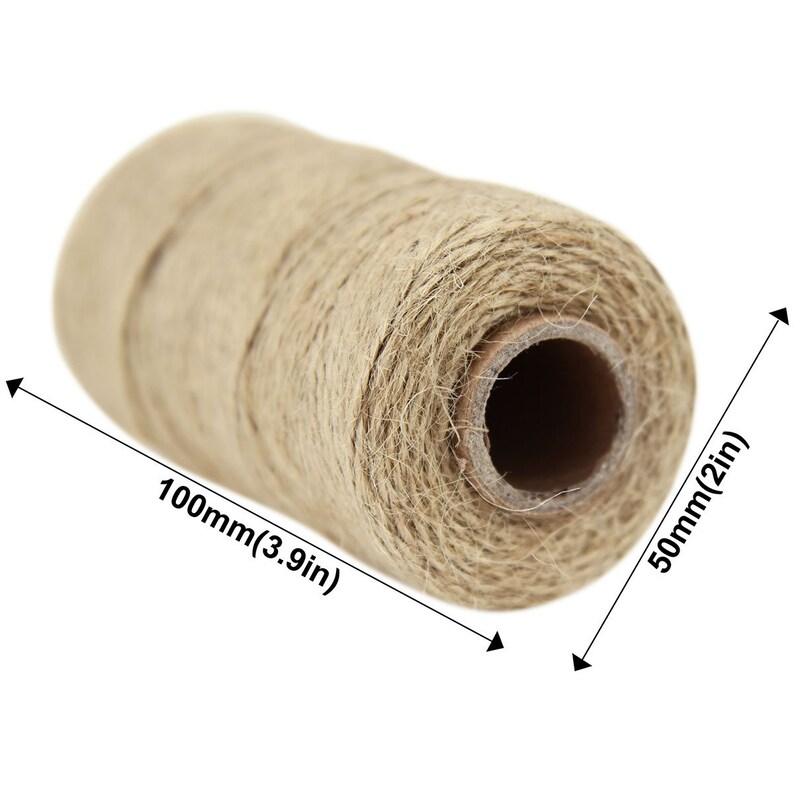 Natural Jute Twine Strong and Thick Floristry Arts & Crafts DIY Bundling Wrapping Gardening 1 Roll about 100 meters/109 yard image 4