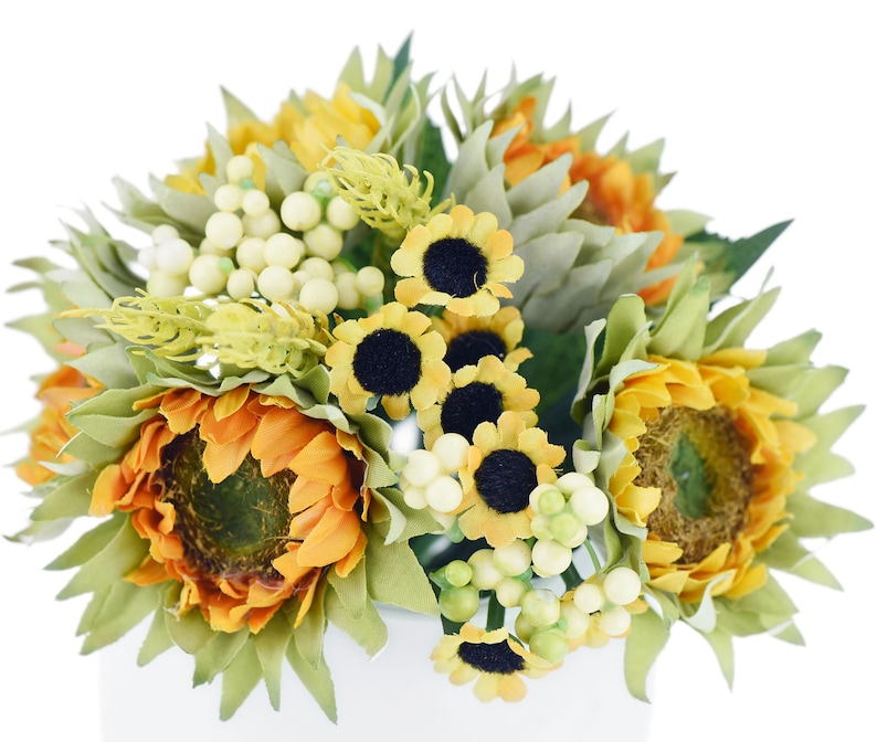 11.4 inches 6 Stems of Artificial Silk Sunflowers /& Bouquet FiveSeasonStuff 29cm DIY Floral Arrangement Decoration