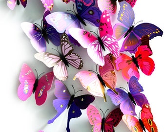 3D Butterfly Wall Decor Set – 24 Pcs with Magnet & Putty