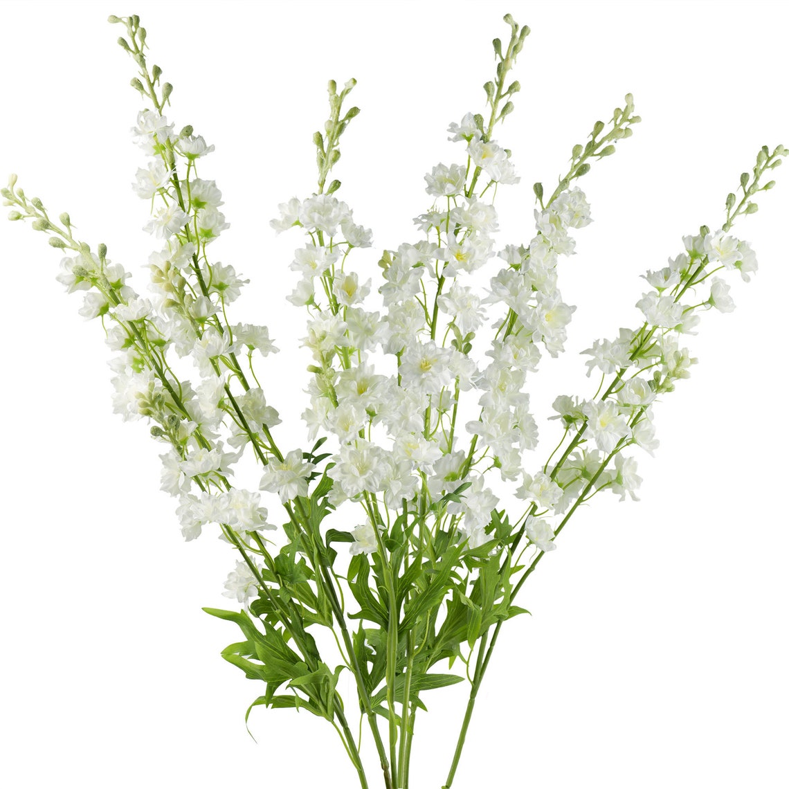 Delphinium Weiße Blumen Langer Stiel Künstliche Seidenblumen Etsy