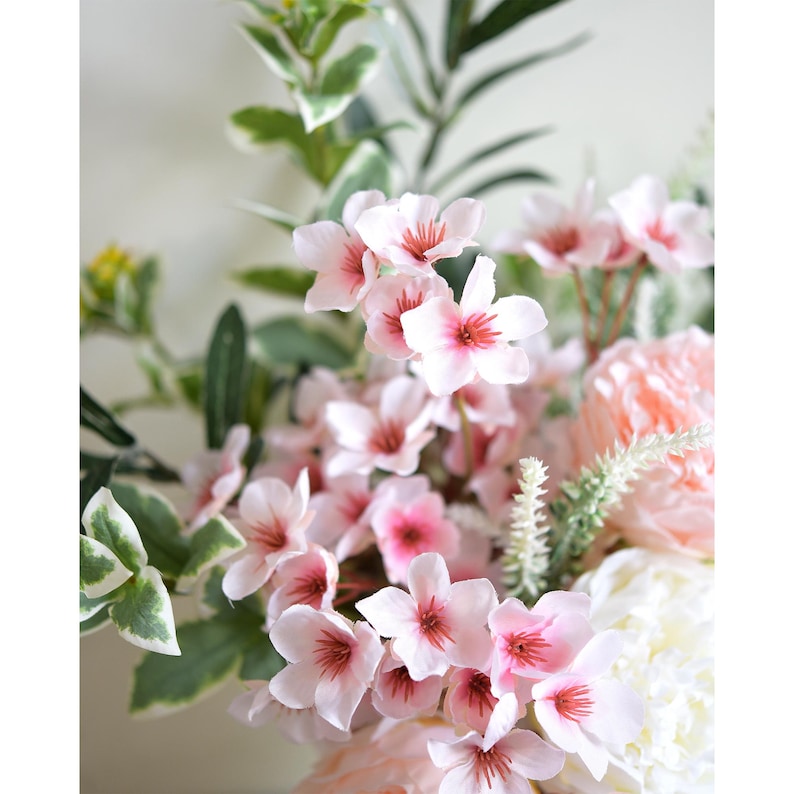 Lifelike Blush Pink Silk Cherry Blossom Stems, 1.3 ft image 6