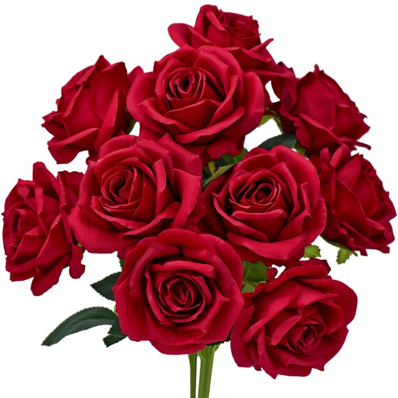1 pacchetto di fiori artificiali di rose di seta a fioritura piena,  decorazioni per la casa, matrimoni, abiti da sposa FiveSeasonStuff -   Italia