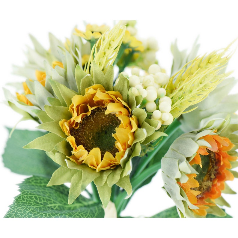 11.4 inches 6 Stems of Artificial Silk Sunflowers /& Bouquet FiveSeasonStuff 29cm DIY Floral Arrangement Decoration