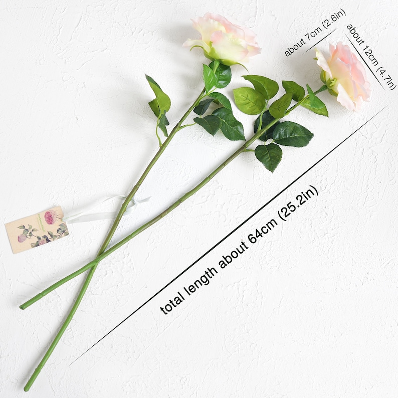 Sundown Pink Real Touch Garden Roses Large Blooms 2 Long Stems - Etsy