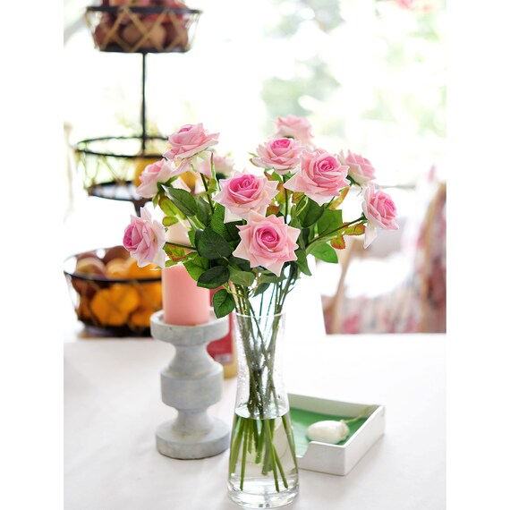 Pale Voilet Pink Real Touch Roses Silk Artificial Flowers petals Feel and  Look Like Fresh Roses' 10 Stems Fiveseasonstuff Floral -  Denmark