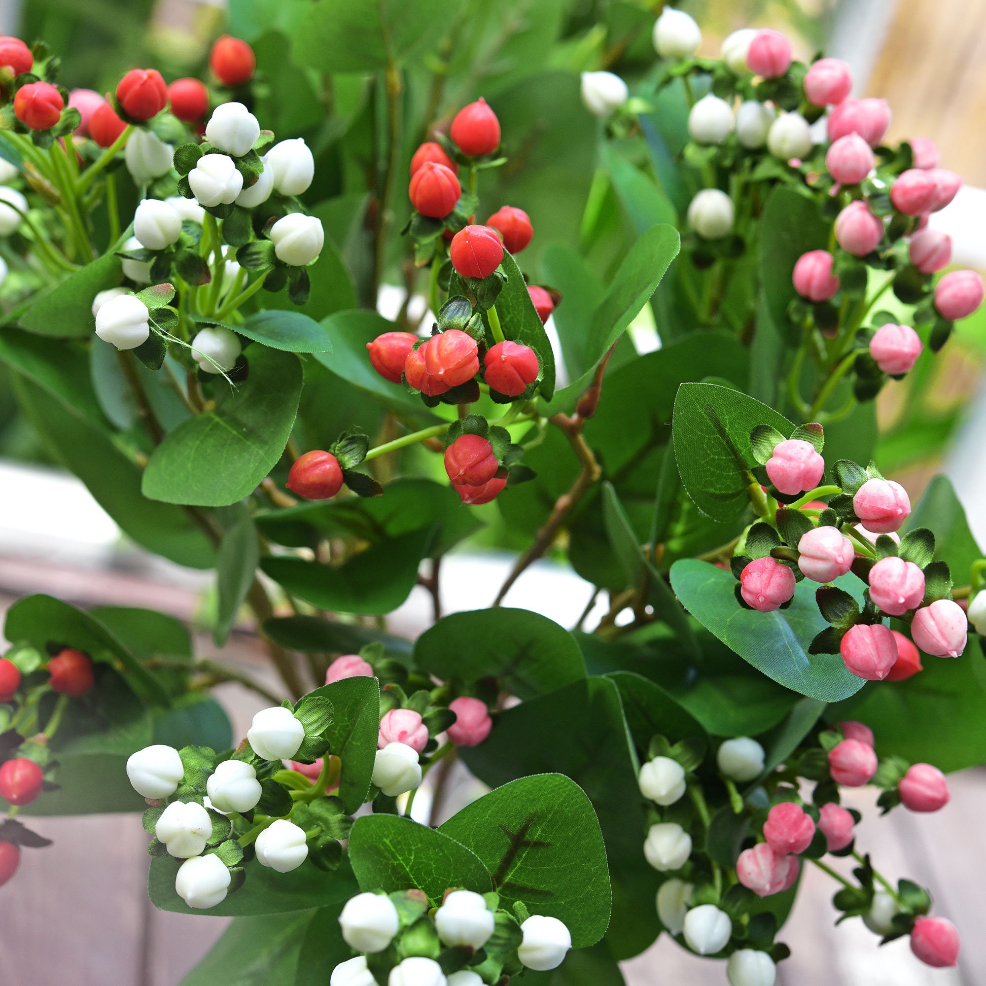 6 Stiele von künstlichen Hypericum Blume Beeren lange Stiel Etsy