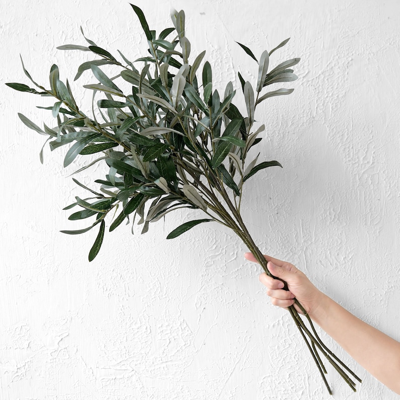 Lifelike Premium Olive Stems: Quality 30-inch Artificial Greenery for Floral Arrangements and Stylish Decor 6 Stems FiveSeasonStuff Floral image 9