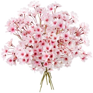 Lifelike Blush Pink Silk Cherry Blossom Stems, 1.3 ft image 2