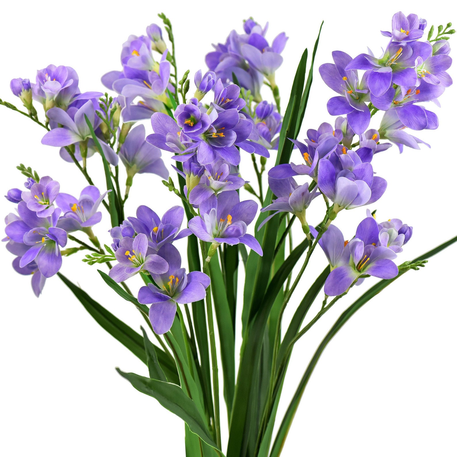 Real Touch Freesia purple Long Stem Artificial Flowers Etsy