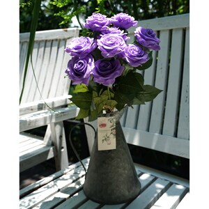 Lilac Purple Pink Real Touch Roses Silk Artificial Flowers Petals Feel and Look like Fresh Roses' 10 Stems FiveSeasonStuff Floral image 4