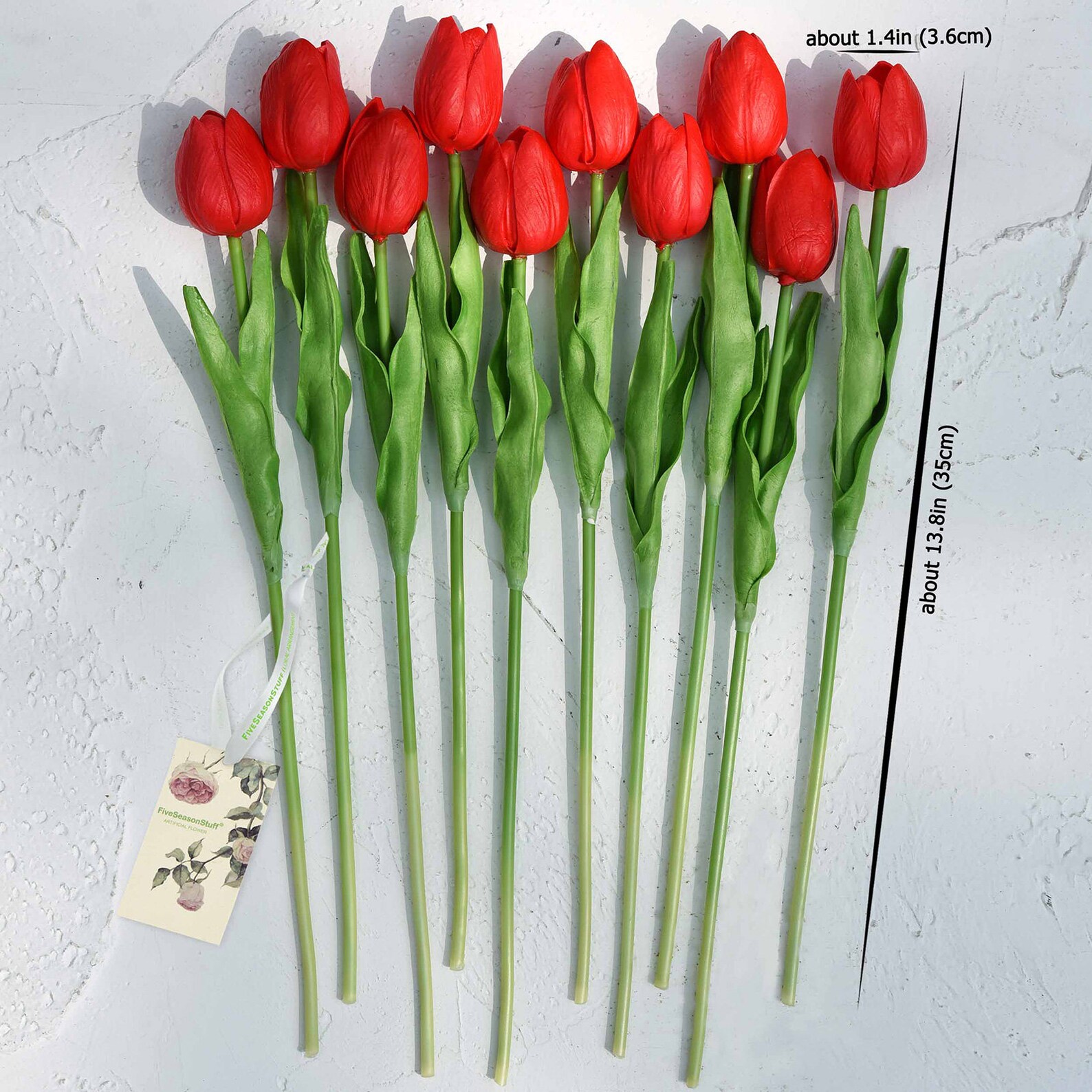 FiveSeasonStuff 10 Stems of Red Real Touch Tulip Artificial Etsy