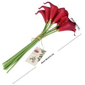 FiveSeasonStuff 10 Stems Real Touch Dark Red Calla Lilies | Etsy