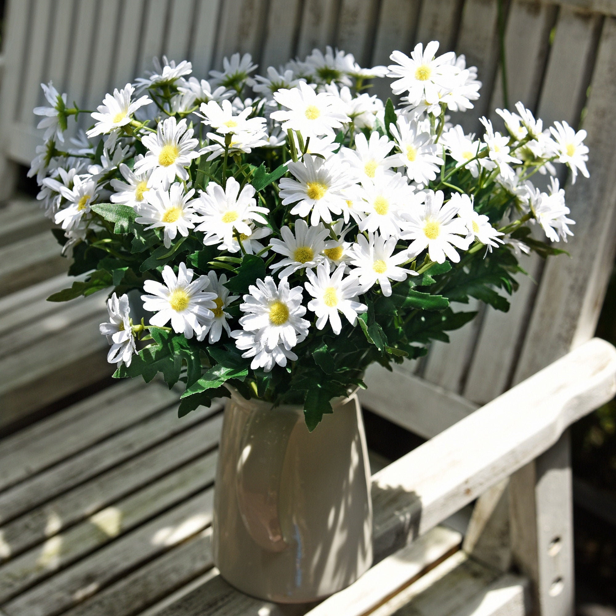 Buy LENJKYYO Artificial Flowers, 10pcs Silk Daisy, Artificial Gerber Daisy  for Home Decoration, Artificial Daisy for Wedding Decoration Milk-White  Online at Low Prices in India 