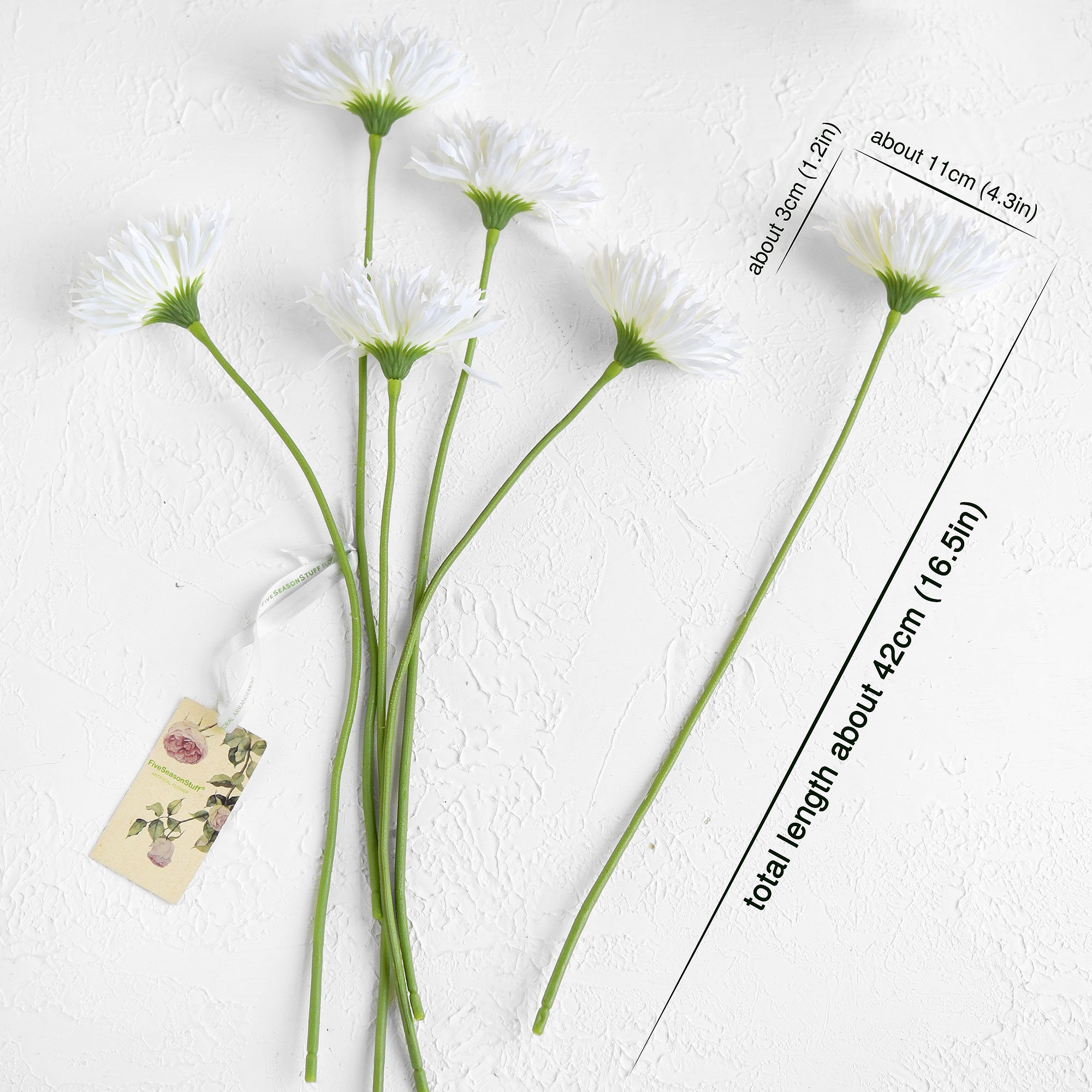 DECORA Tallo de alambre floral blanco de calibre 26 para flores de 16  pulgadas, 50/paquete