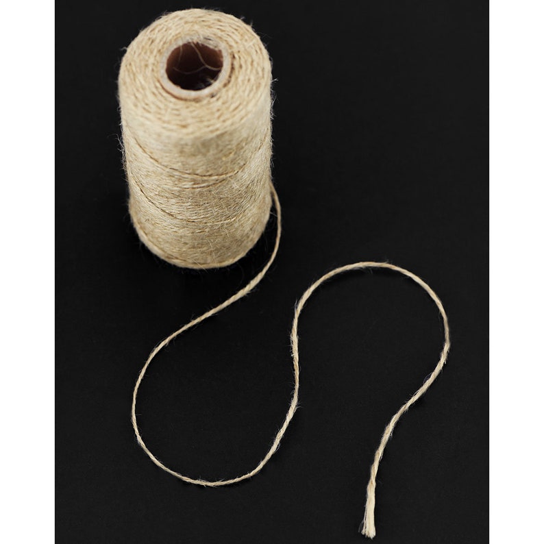 Natural Jute Twine Strong and Thick Floristry Arts & Crafts DIY Bundling Wrapping Gardening 1 Roll about 100 meters/109 yard image 2