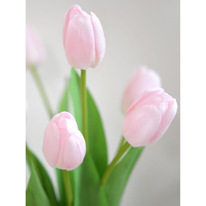 Real Touch Tulpen, künstliche Blumen mit langem Stiel - 12 künstliche Stiele Bild 10