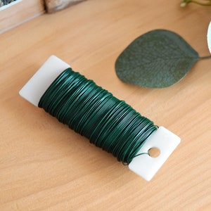 Green Floral Wire, 22 Gauge, Ø 0.7mm, Total 114 ft. FiveSeasonStuff image 4