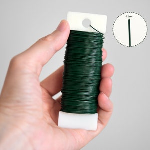 Green Floral Wire, 22 Gauge, Ø 0.7mm, Total 114 ft. FiveSeasonStuff image 5